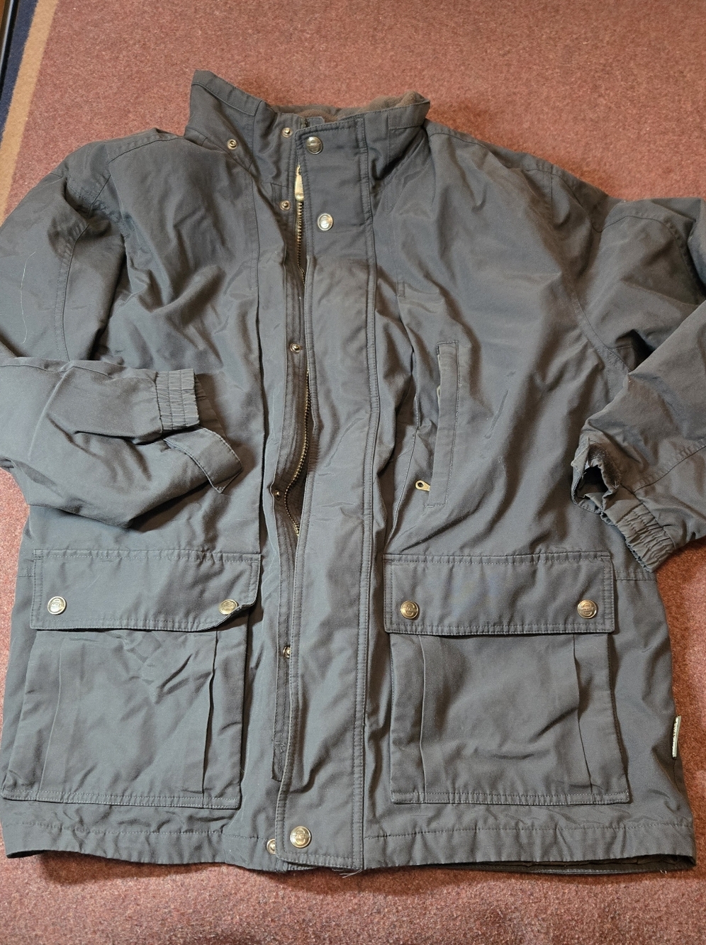 Vintage PacificTrail Heavy Jacket In Dark Gray Fleece Lined Size Large No Hood